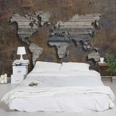 Avoir Images Papier Peint Intisse Mappemonde Rouille Bois Papier Peint le plus cool par