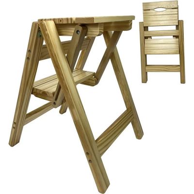 Chaise échelle en bois 4 marches pliable escabeau chaise escabeau chaise  maison cuisine bibliothèque escabeau multifonction pliable étagère échelle  support : : Maison