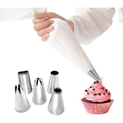 Lot De 10 Douilles à Poche Professionnelles En Inox - Pour Gâteaux, Cupcakes Et Biscuits - Modèles Variés