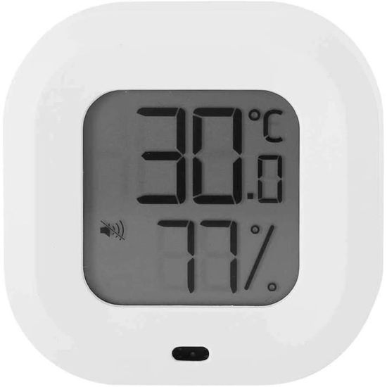 Thermomètre Hygromètre Meichoon Rond - Ecran Tactile - Pour Intérieur/extérieur - Noir