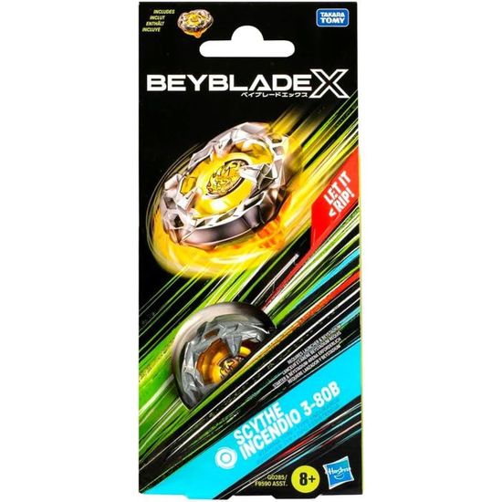 Toupie beyblade rouge scythe incendio 4-60t serie x avec lanceur - hasbro