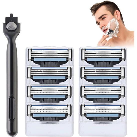 Lot De 24 Lames De Rasoir Compatibles Gillette Mach 3 - Lames Noires, Neuves