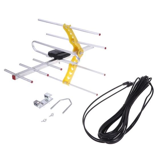 ANTENNE AMPLIFIÉE EXTÉRIEURE UHF/VHF/FM CAMPING/BATEAU/CARAVANE 24 dB