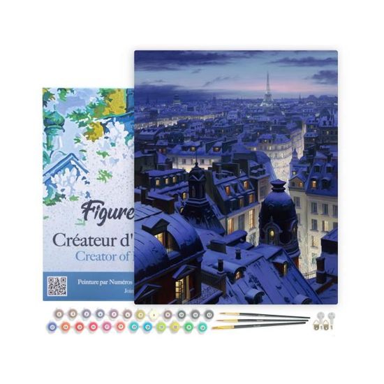 Kit Peinture Par Numéros Paris - Toile 40x50cm Avec Cadre