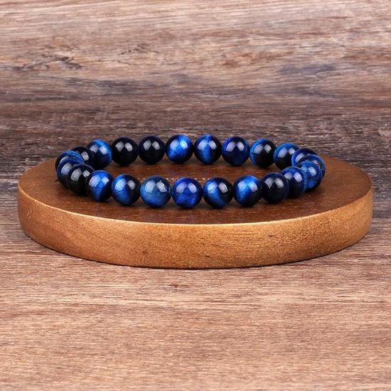 Bracelet Homme En Hématite Naturelle - Pierre D'Ancrage - Élastique - 8cm