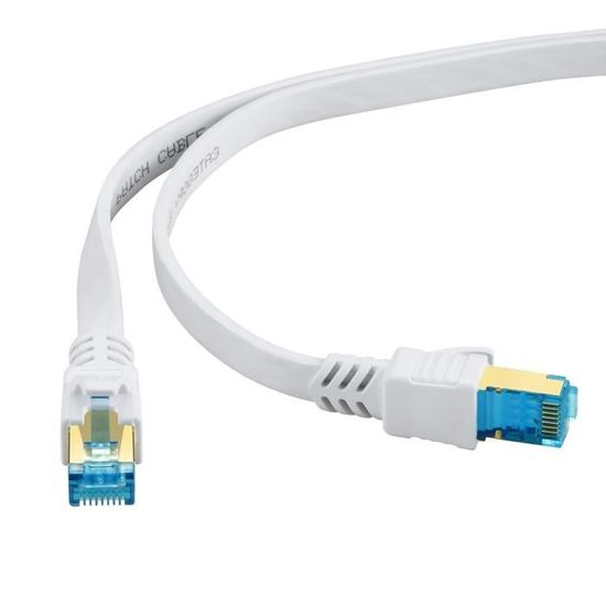 Cavo Ethernet Cat8 Da 40 Gbps RJ 45 10 15 20 Metri Cat 8 Cavo Di Rete Piatto Internet Ad Alta Veloc&agrave; Da 2000 MHz Bianco 8 M 5 M 3 M 2 M 1 M RJ45