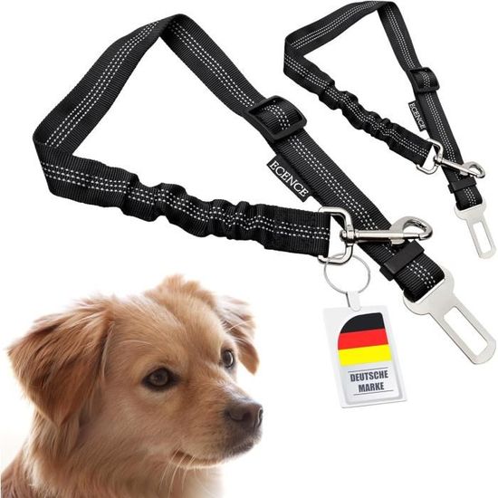 Harnais De Sécurité Voiture Pour Chien Et Chat - Ceinture Réglable Avec Absorption Des Chocs