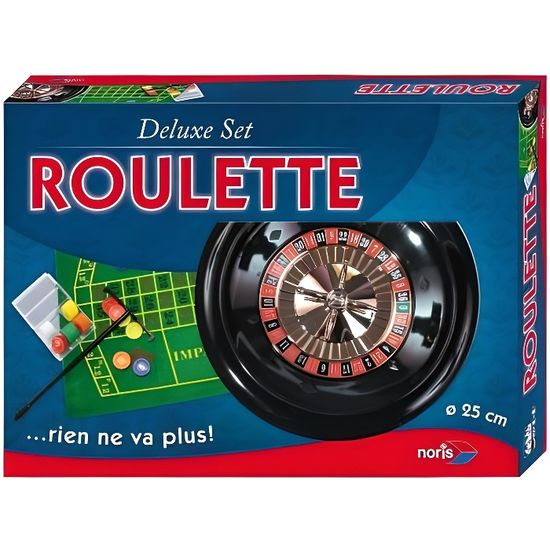 Jeu De Casino : Roulette 25Cm - Coffret Deluxe Complet (boule, Jetons, tapis de roulette....)
