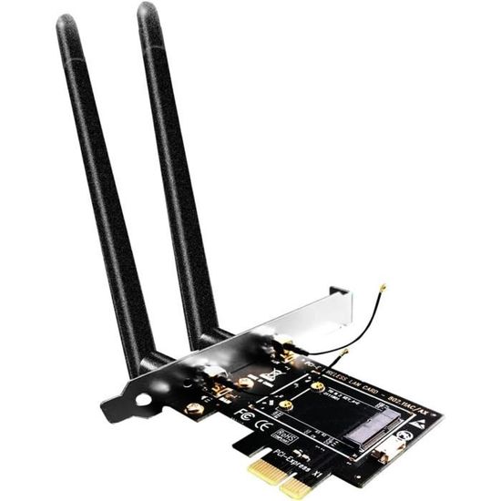 Adaptateur PCIE WiFi + Bluetooth Avec 2 Antennes - Neuf