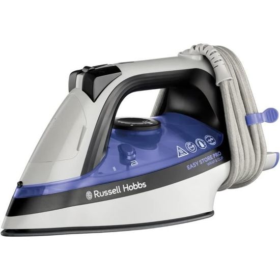 Fer à Repasser Vapeur Russell Hobbs Light & Easy - Défroissage Vertical - Semelle Céramique - Bleu 24830-56