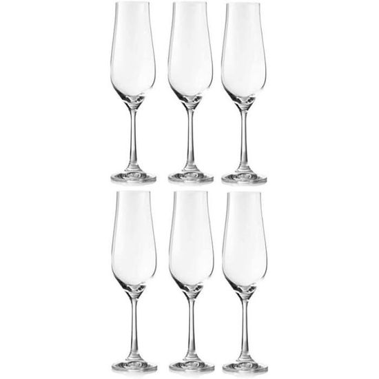 Crystalex Lot de 6 flûtes à champagne Verres en forme de tulipe pour