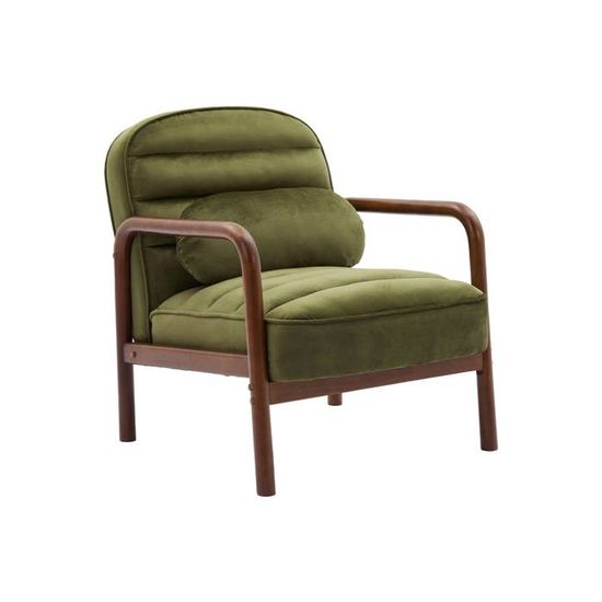 Nordlys - Fauteuil De Salon Scandinave Avec Structure Bois Et Tissu Hevea Terracotta | Leroy Merlin