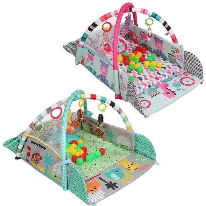 Tapis d'éveil Tapis de Jeu avec Jouets musical, transportable, avec Cadre de Fitness pour Bébé