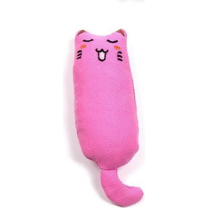 Jouet pour Chat Couleur Rose Doudou à Mâcher rempli d'Herbe à Chat Cataire Menthe Anti-Stress