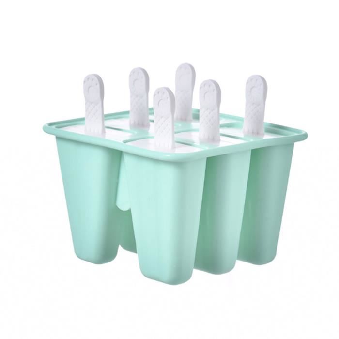 Silicone 6 trous Popsicle Mold Moules à glace Moules classiques Plateaux Réutilisables - Return 722