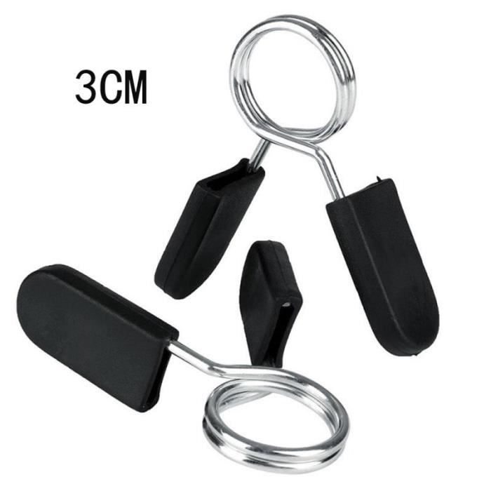 Accessoires Fitness - Musculation,2 pièces haltère haltère gymnastique poids disques barre de levage ressort boucle - Type WHITE