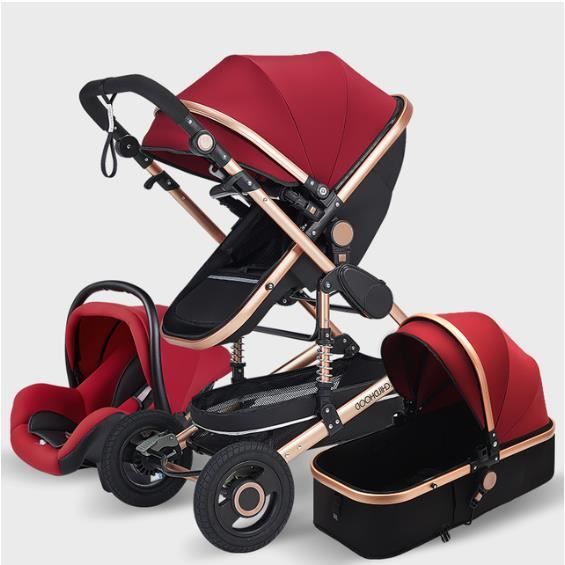 Poussette paysagère haute 3 en 1 pour bébé, avec siège auto et poussette, ensemble de luxe pour nouveau-né, chariot de siège auto, 2