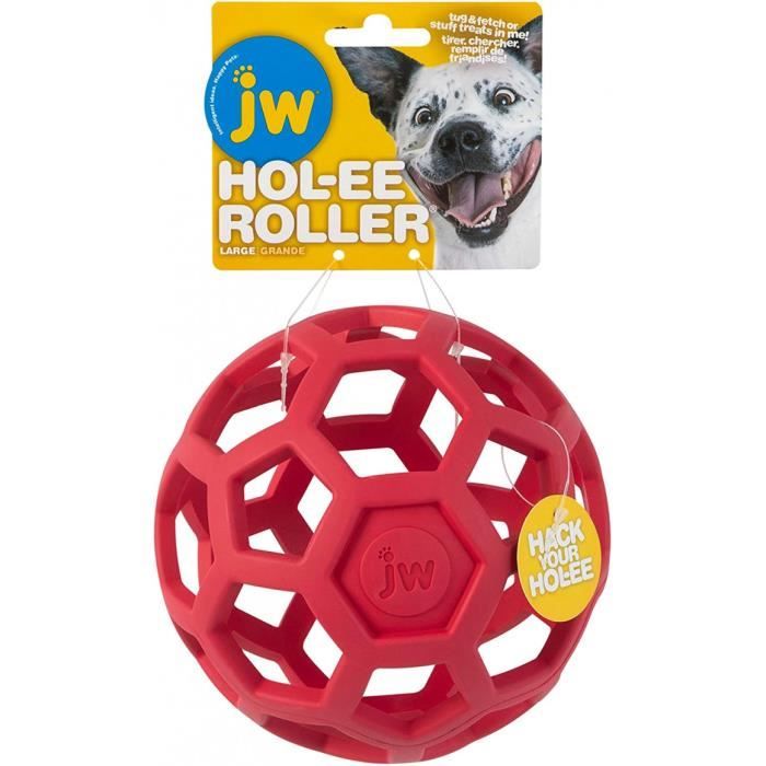 jouet hol-ee roller large de jw, jouet pour chien à mcher et mordre pour chien taille l