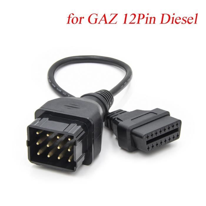 Câble obd2 pour IVECO Gaz-Scania-Volvo, fonctionne sur TCS OBD 16 broches, Interface de voiture, outils de Di For GAZ 12Pin