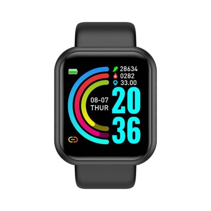 Taille le noir-2021 Smart Watch Men Women Smartwatch Heart Rate Blood Pressure Monitor Fitness Tracker Watch Smart Bracelet for An