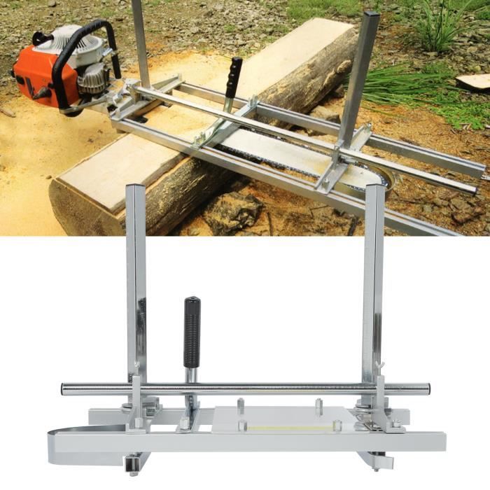Outil de coupe de travail du bois de cadre de broyeur de tronçonneuse portable en alliage d'aluminium (24 pouces) -FR STOCK