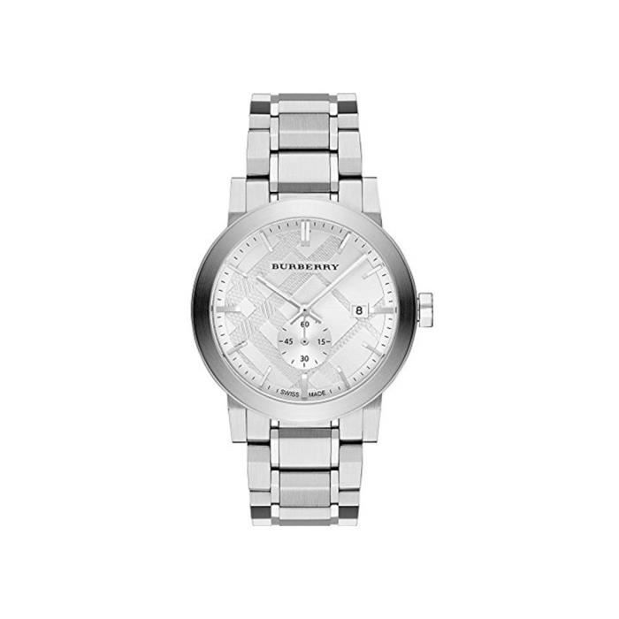 BURBERRY HOMME 42MM BRACELET et BOITIER ACIER INOXYDABLE QUARTZ MONTRE BU9900
