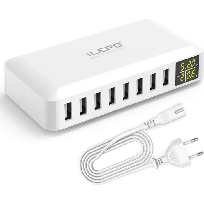 Station de Recharge Intelligente 8 Ports USB 50 Watts