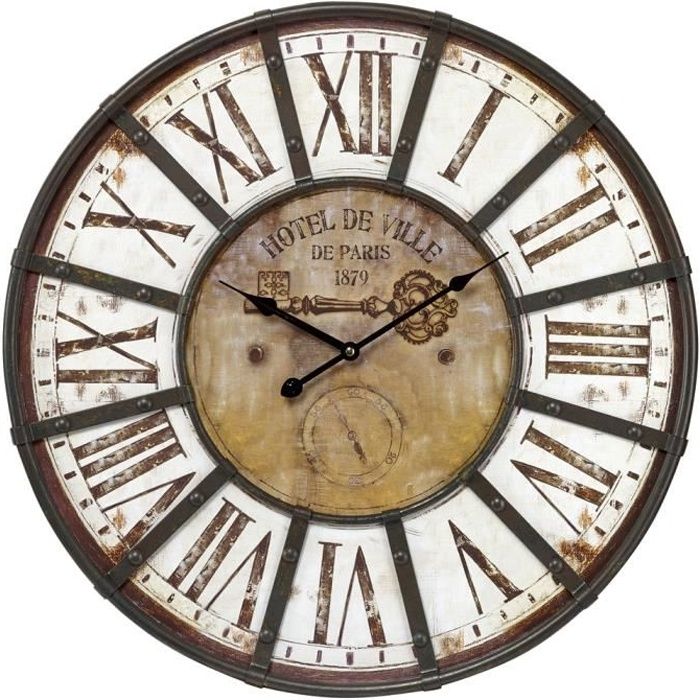 CEANOTHE Horloge Charme industriel 60 cm