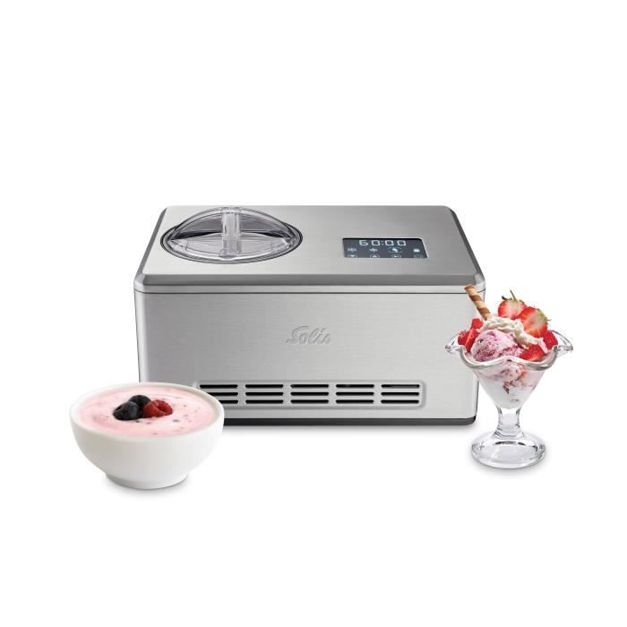 Machine à glace - Yaourtière - Sorbetiere - Fonction de Refroidissement - Compresseur Intégré - Gelateria Pro Touch 8502 Solis