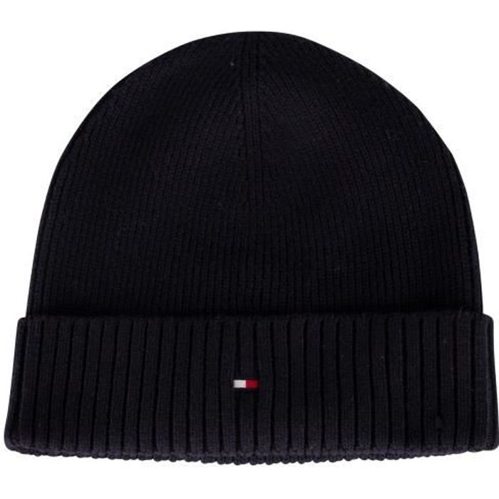 Tommy Hilfiger Bonnet En Coton Pima, Bleu, Homme