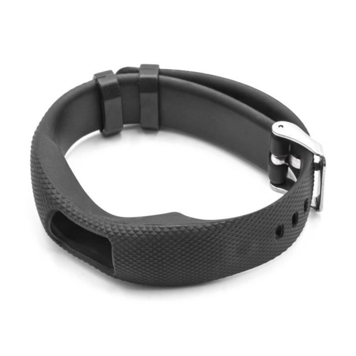 vhbw bracelet TPE compatible avec Garmin Vivofit 4 montre connectée - 24,5 cm noir