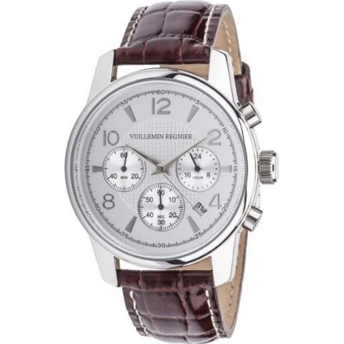 Montre Homme Chronographe - Vuillemin Régnier 4 cm Ø Marron