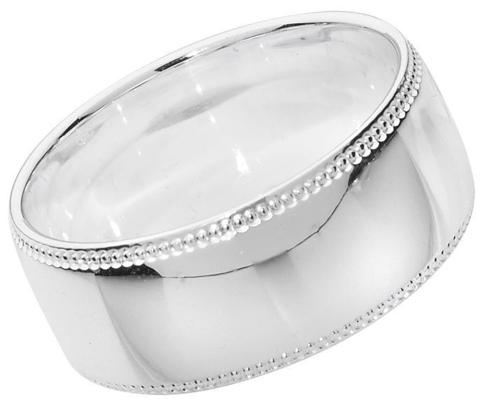 Alliance Homme/Femme Argent fin 925 Milgrain 8mm Confort 42636 Alliance Homme/Femme Argent fin 925 Milgrain 8mm Confort 42636