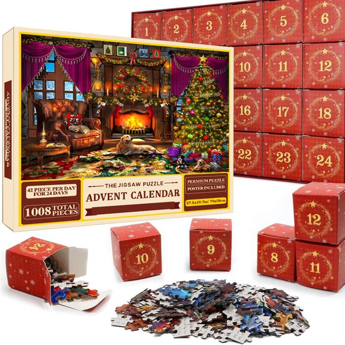 Calendrier de l'avent de Noël,2023 calendrier de compte à ours de Noël 24pcs jouet casse-tête