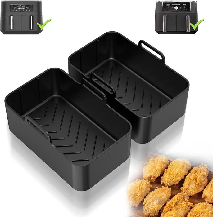 Moule Air Fryer, Accessoire Air Fryer pour Ninja Foodi AF400EU AF300EU Double Stack SL400EU 9.5L,Réutilisable,2 Paquet - Electroménager