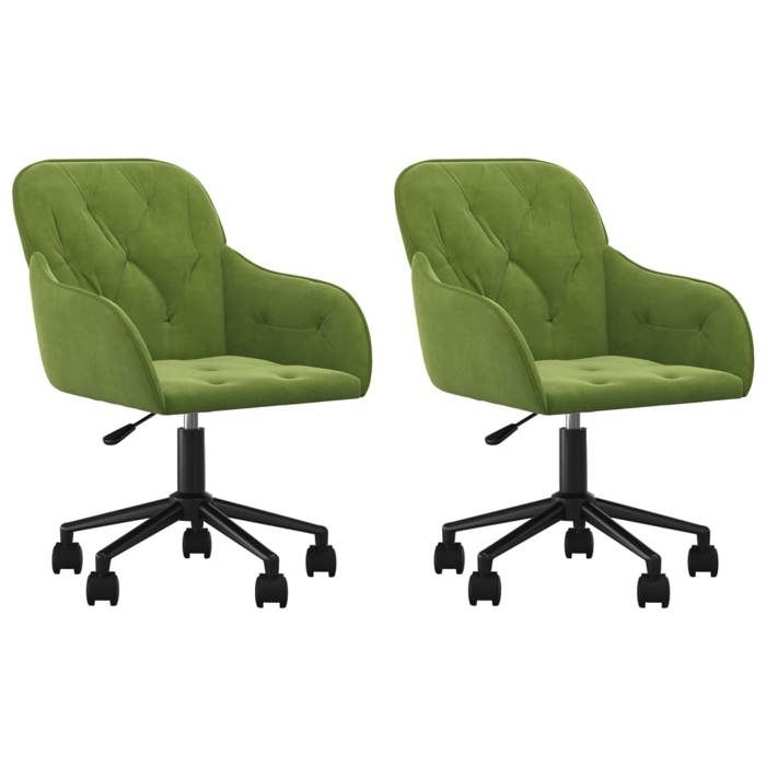 Chaises à manger pivotantes - MANGO - lot de 2 - Vert clair Velours - 44x45x81 cm
