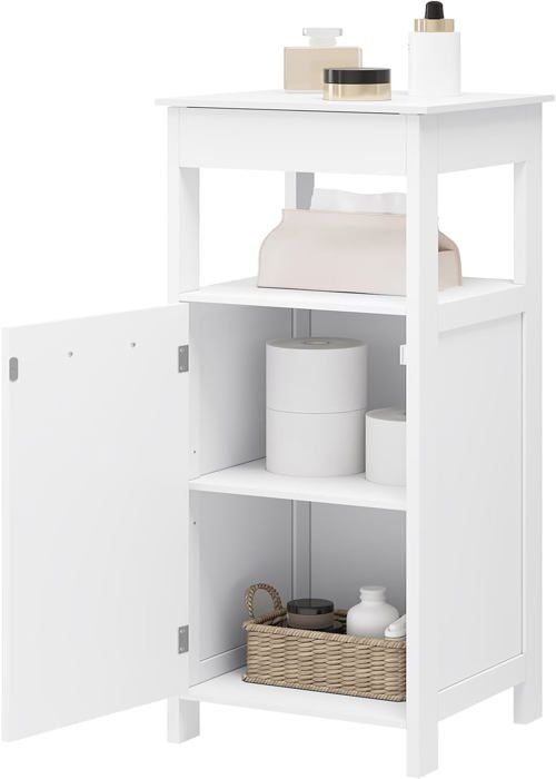 Armoire De Salle De Bain étroite Style Rustique - 20x20x80 Cm, Avec Tiroir Et étagères, Idéale Pour Petits Espaces
