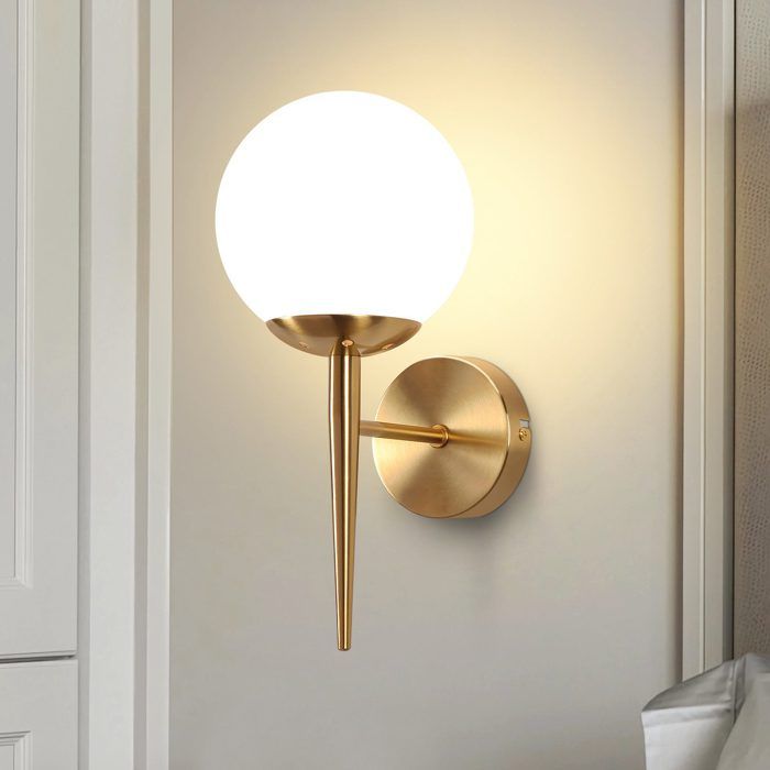 Mengjay Applique Murale Dorée Moderne - Lampe Déco Salon E27 Sans Ampoule