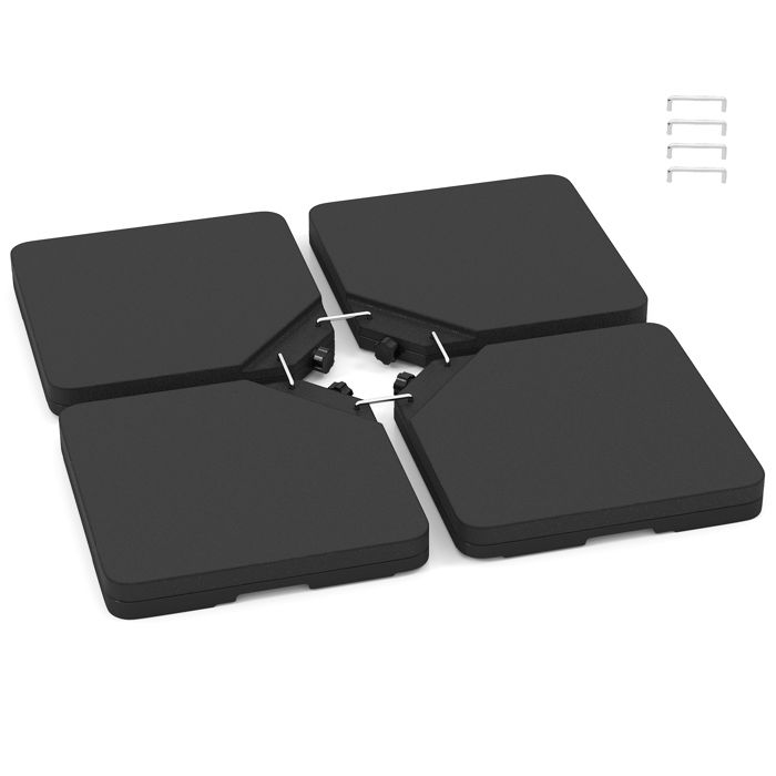 Barrière De Contrôle De Foule Costway - 4 Pièces Avec Chaînes Plastique - Base Remplissable