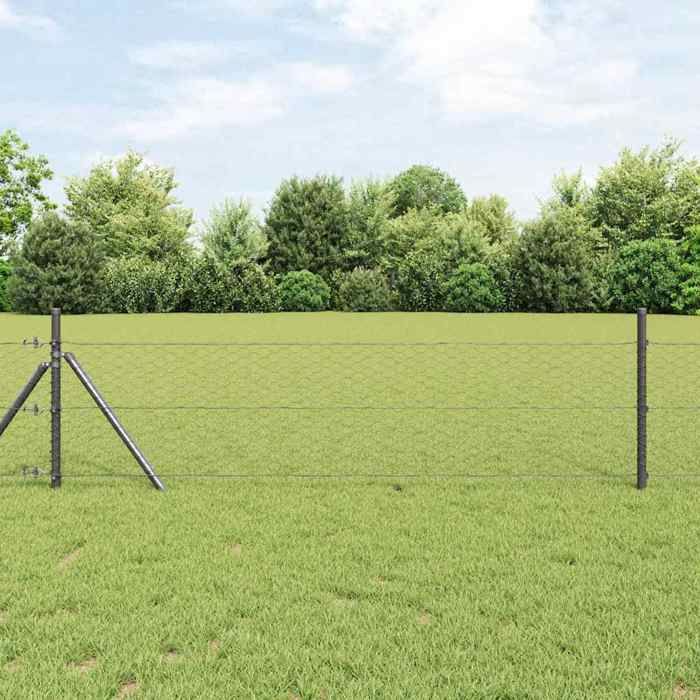 Vidaxl Clôture hexagonale Gris 08 x 50 m PVC 42005568