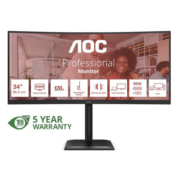 Écran PC - AOC - CU34E4CV - 3440 x 1440 - LCD - VA