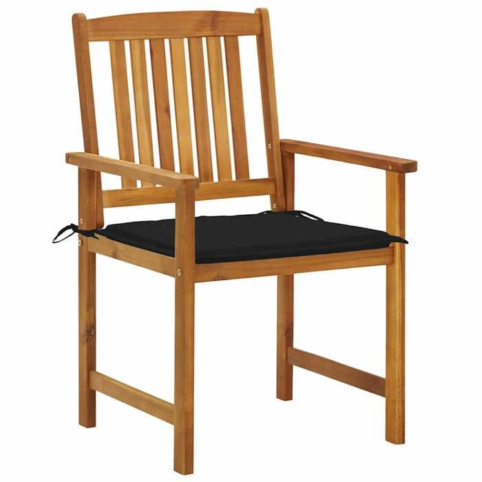 (SOLDES JUILLET)Chaises de jardin avec coussins 4 PCS - UU - Scandinave Fauteuil salon - Bois dacacia massif FR13061182