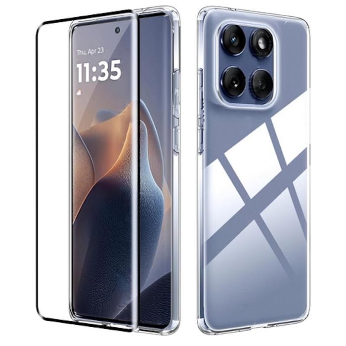Coque Motorola Edge 60/Fusion – Transparente, 2 Verres Trempés, Protection Anti-choc