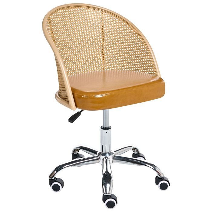 Chaise de bureau BALTIMORE Cuir PU Marron