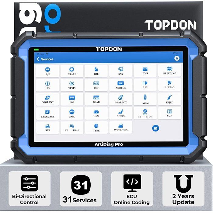 TOPDON ArtiDiag Pro 1.0 Valise de Diagnostic Auto Codage ECU et Diagnostic Complet des Systèmes 31 Services en français