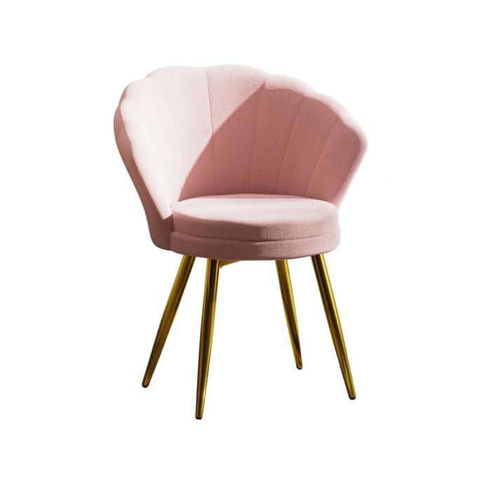 SUPFINE Fauteuil Rembourré - Chaise de Salle À Manger - Chaise de Coiffeuse en Velours - Dos en Forme Fleur - Capacité de 150kg