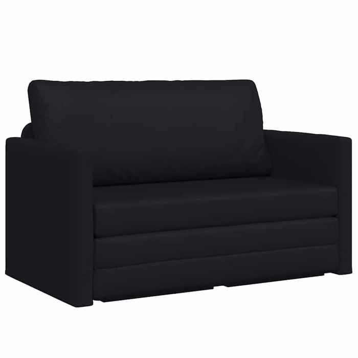 LMT - TOP@Sofa Classique - Canapé au sol 2-en-1 Noir 124x71x78 cm Simili cuir CC94639