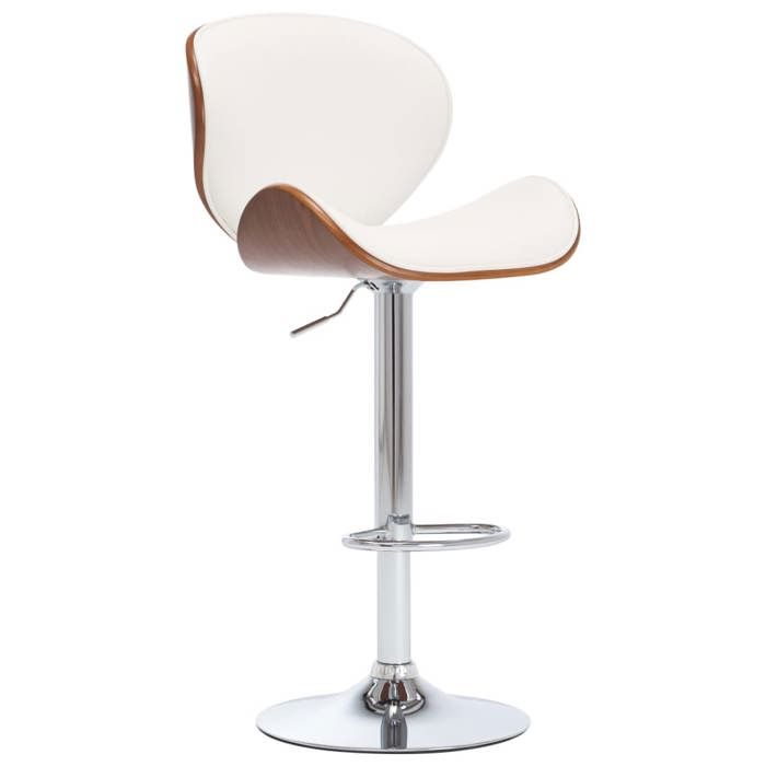 Printemps/été 2025 Tabouret de bar fauteuil bar Blanc Similicuir - 50x51x(95-116) cm LV3747