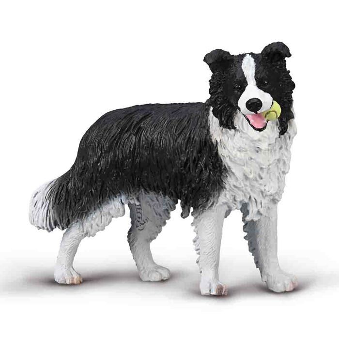 Figurine Border Collie - Collecta - Modèle réaliste - Fini à la main - Jouet éducatif