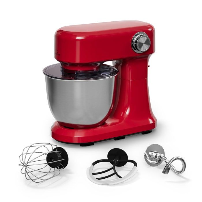 Klarstein Bella Evo Robot Pâtissier 1500W 5L Bol Inox 12 Vitesses Système Planétaire Pulse Robot de Cuisine Multifonctions Rouge